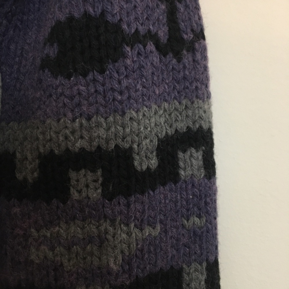 Kismet Zipper Sweater Purple Black Grey Size Med - Picture 3 of 11